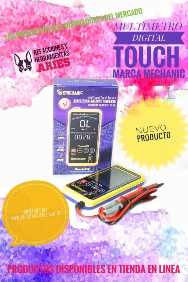 Multimetro Inteligente con pantalla  Touch  Autorango Marca Mechanic Modelo Itouch DM