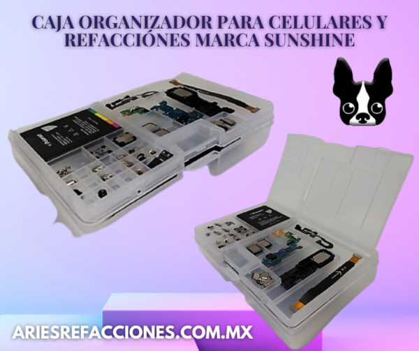 Caja organizador para celulares y refacciónes marca sunshine