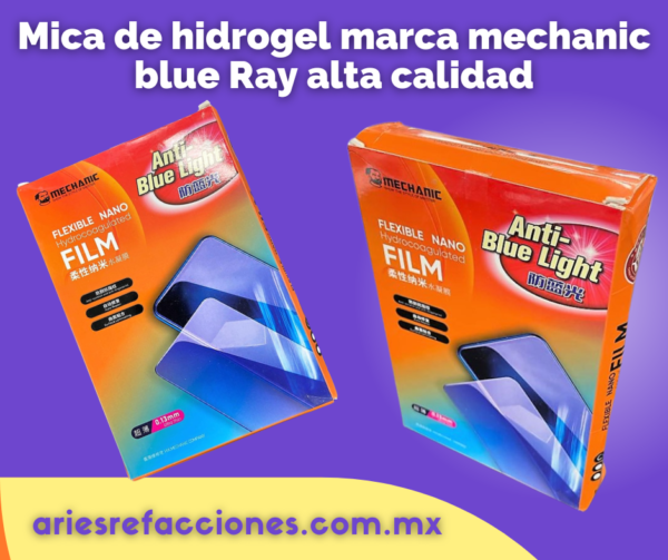 Mica de hidrogel marca mechanic blue Ray alta calidad