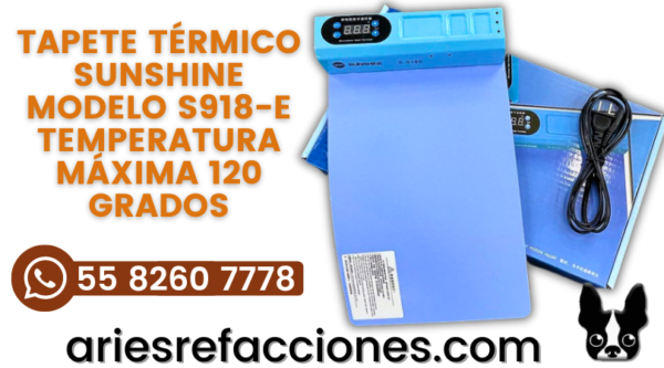 Tapete térmico sunshine modelo S918-E Temperatura Máxima 120 grados